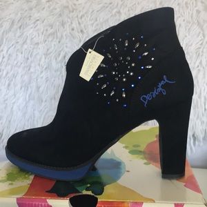 Desigual booties with Swarovski crystals.